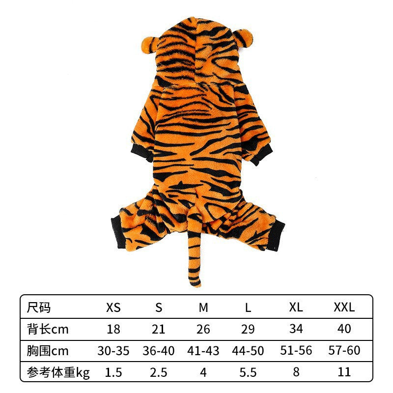 Pet Four-legged Clothes Transformation Costumes Small Dog Tiger Clothing-5