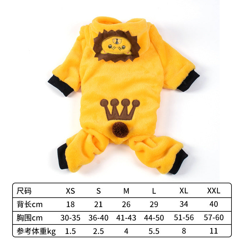 Pet Four-legged Clothes Transformation Costumes Small Dog Tiger Clothing-6