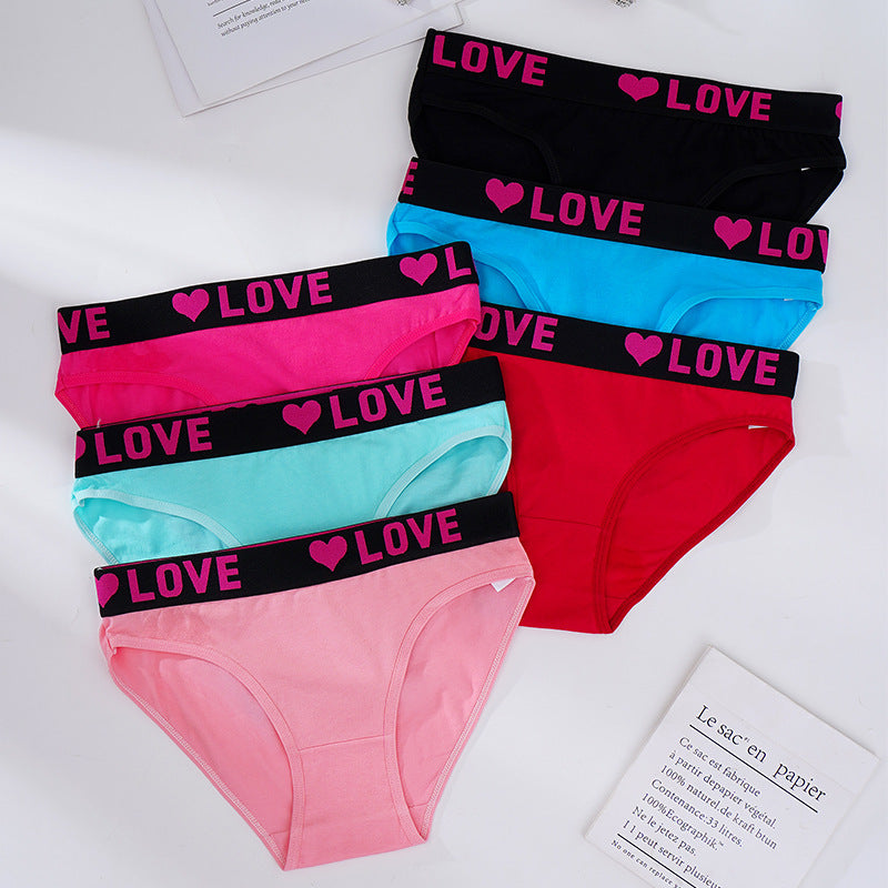Women's Soft Breathable Heart Tape Panties-1