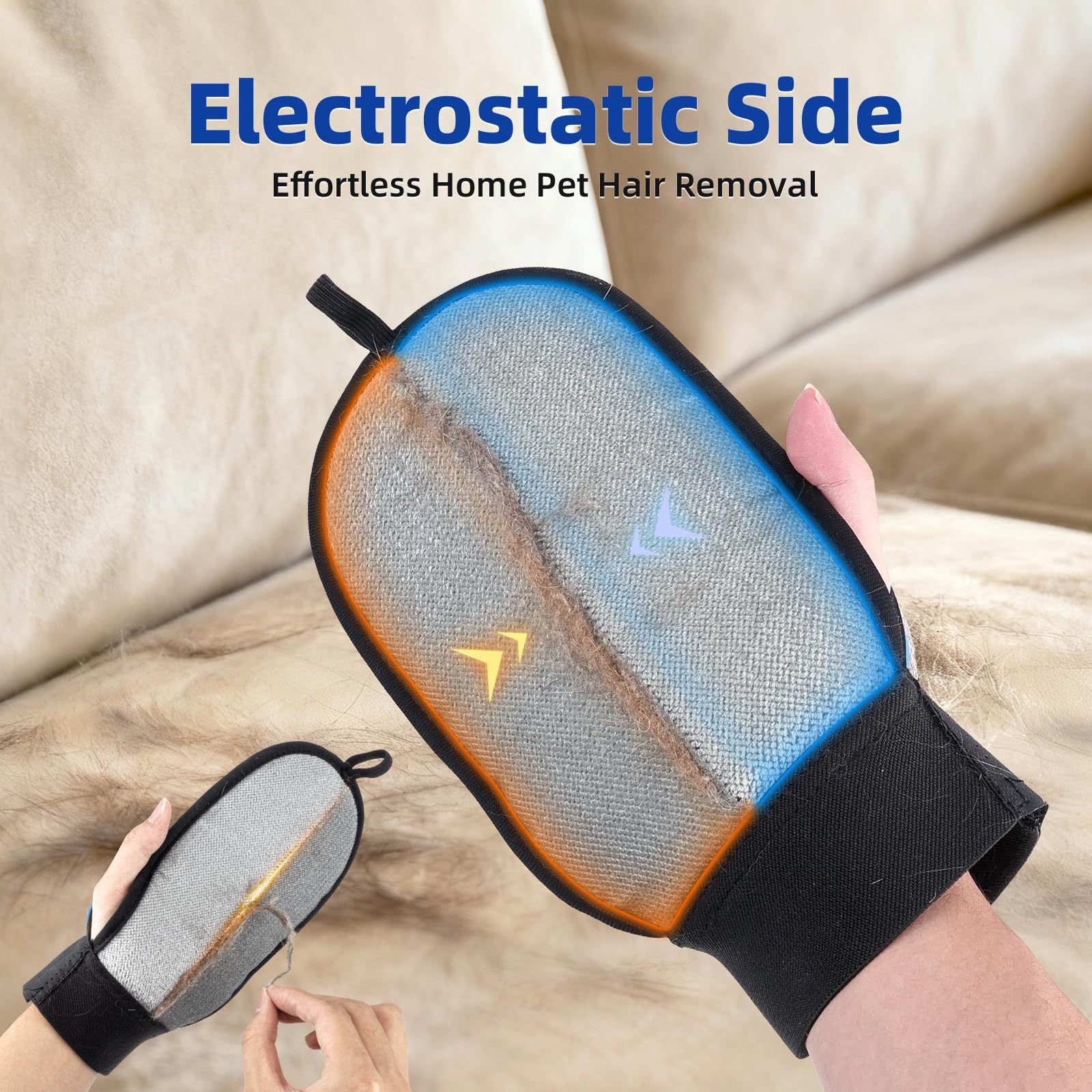 Pet Static Hair Removal Glove Hair Remover Ultimate Cat Hair Cleaning Tool-3