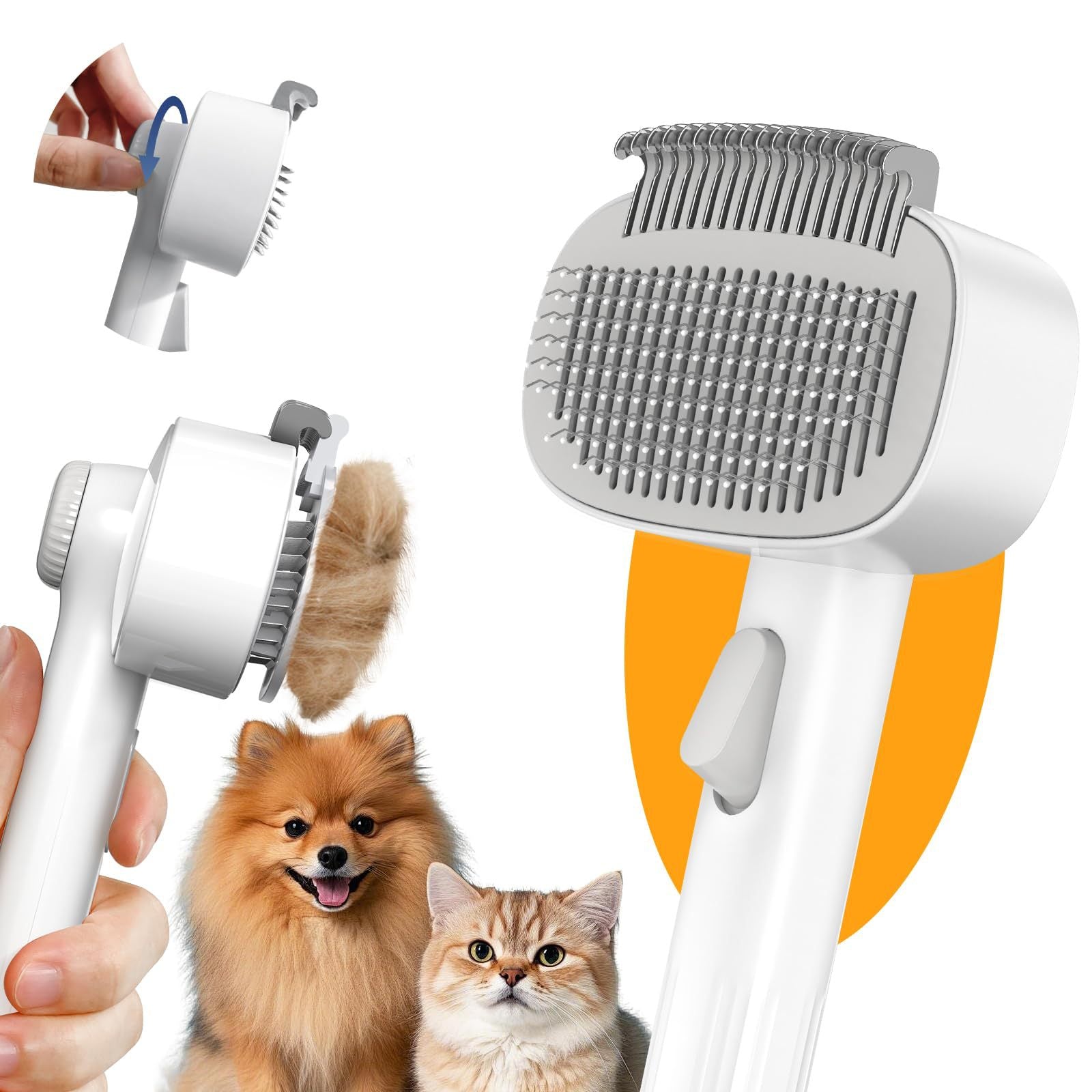 Adjustable Bristle Length Pet Comb Suitable for Medium and Long-haired Cats and Dogs-4