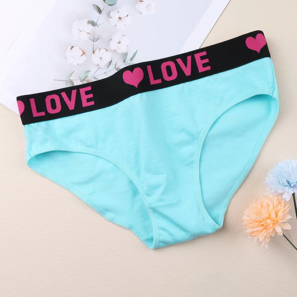 Women's Soft Breathable Heart Tape Panties-6 packs-7