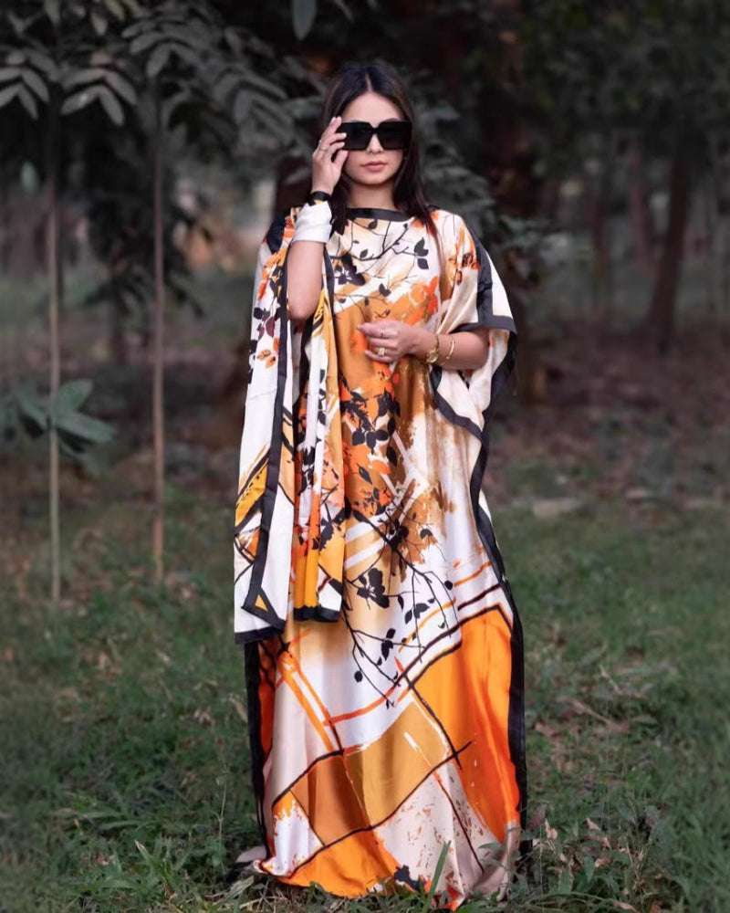 Women's Peacock Print Cape Shawl & Scarf Set – Elegant Beach Swim Cover-Up-19