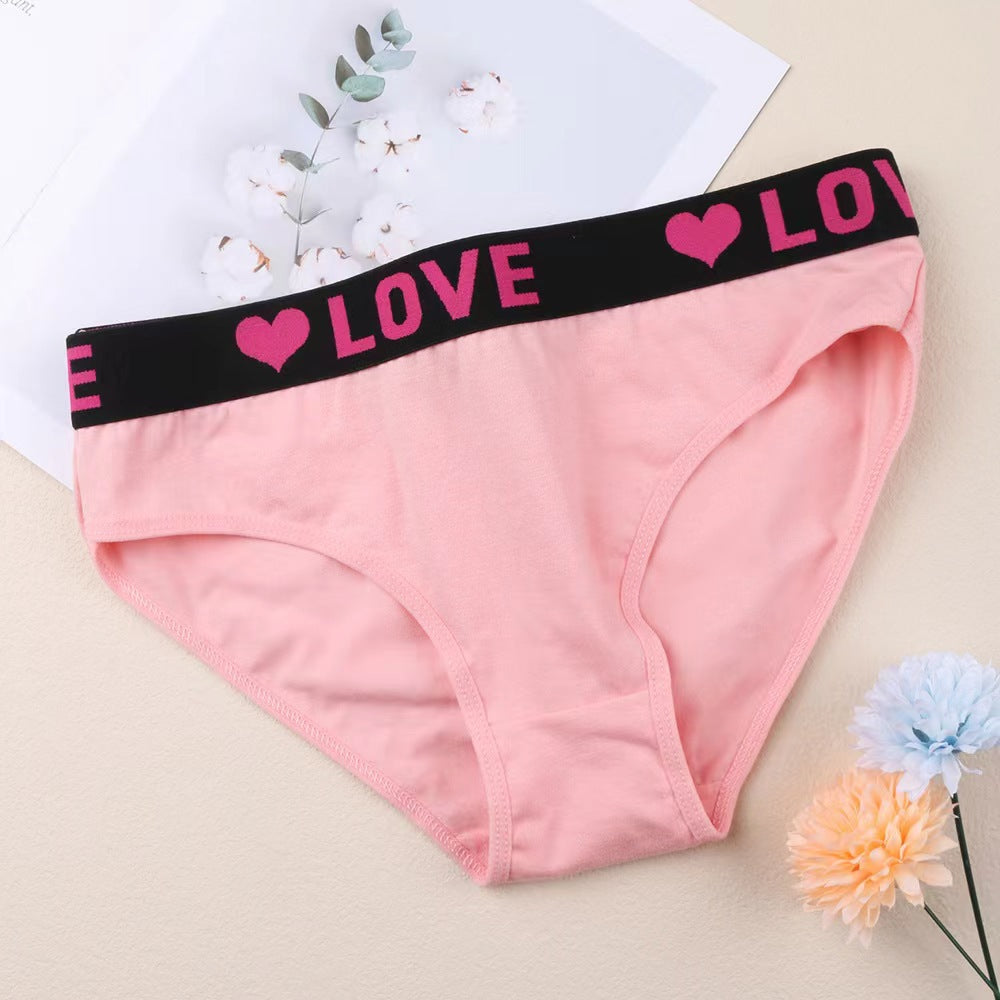 Women's Soft Breathable Heart Tape Panties-4