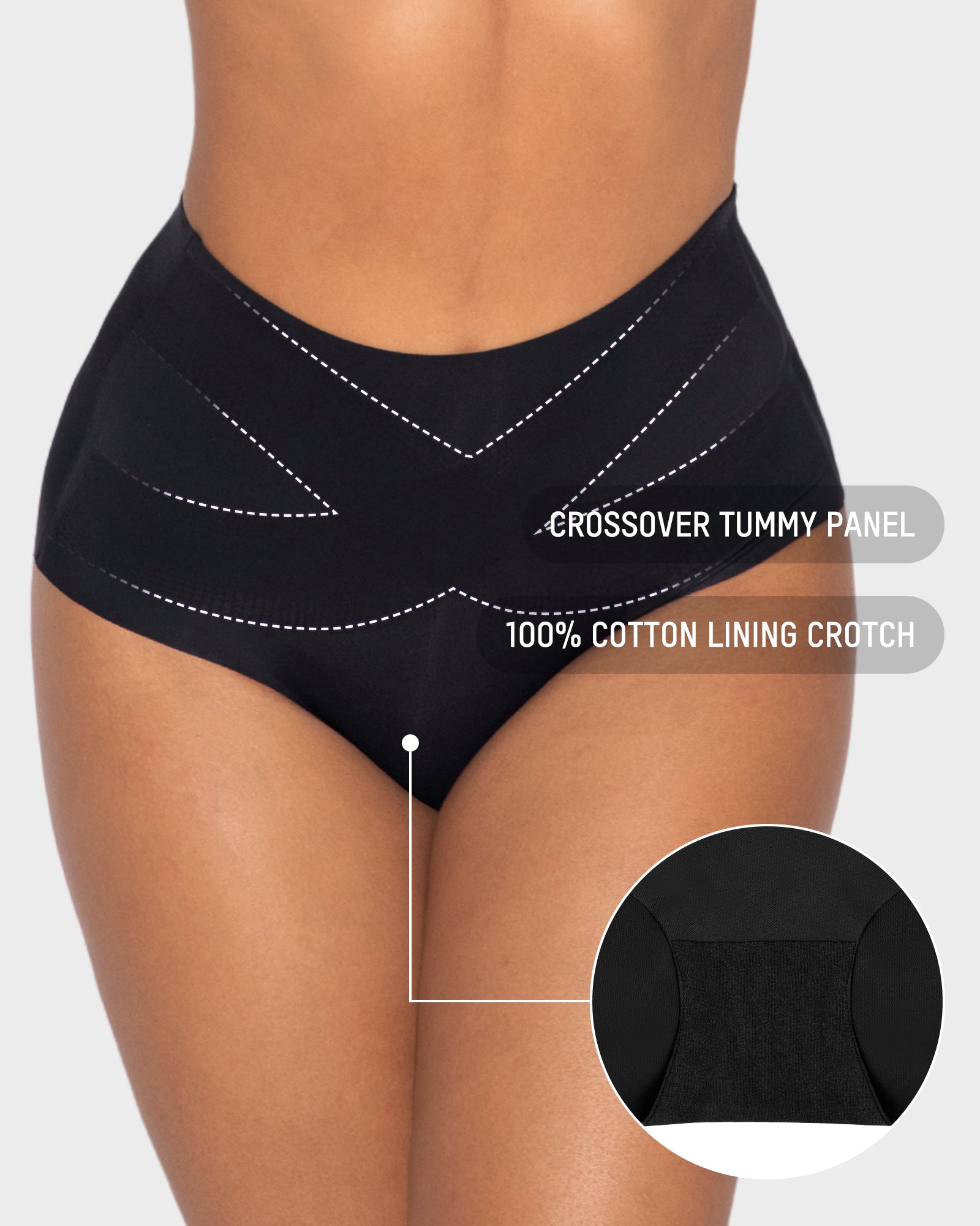 Seamless Tummy Control High-Waist Panties (5 Pack)-12
