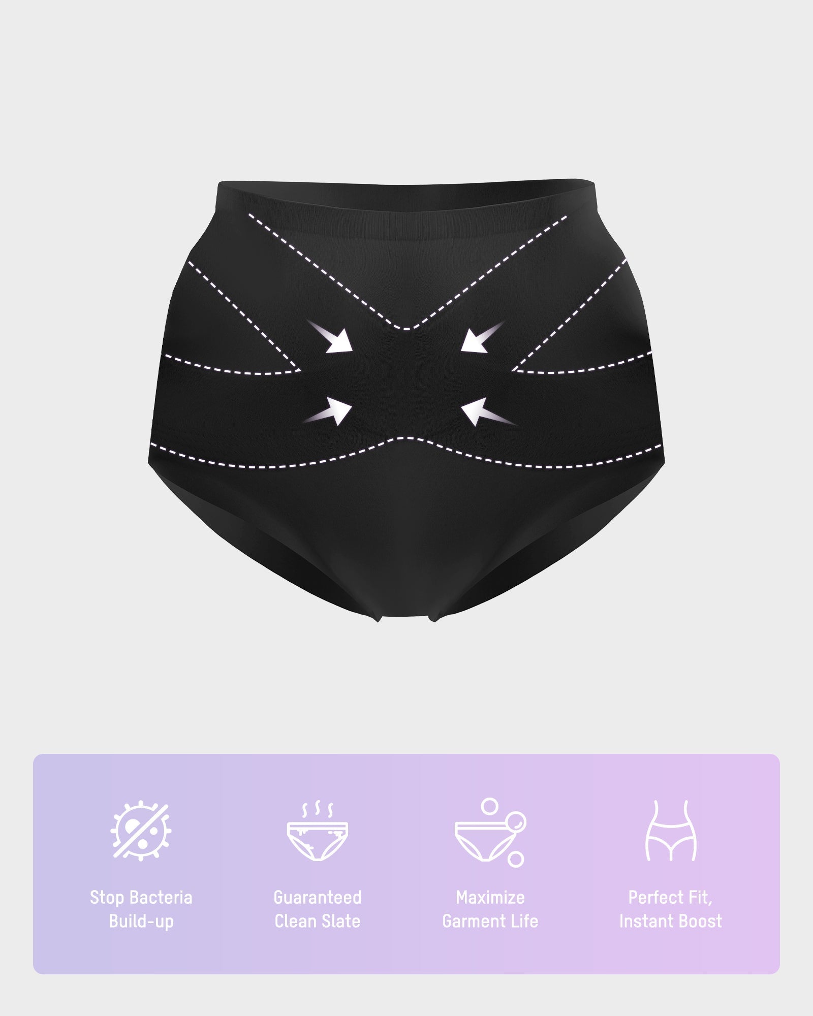 Seamless Tummy Control High-Waist Panties (5 Pack)-13