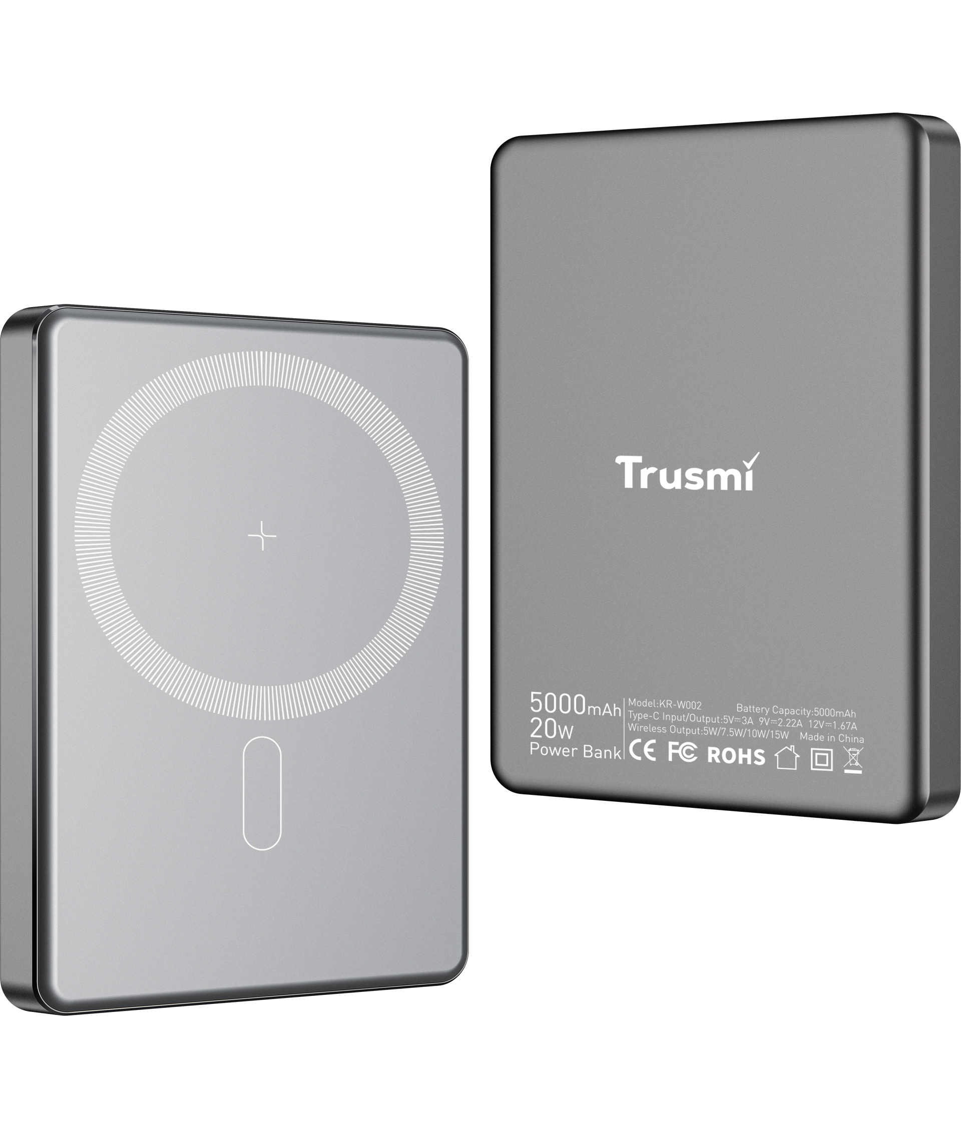 TRUSMI Portable Magnetic Power Bank 5000mAh - 10000mAh