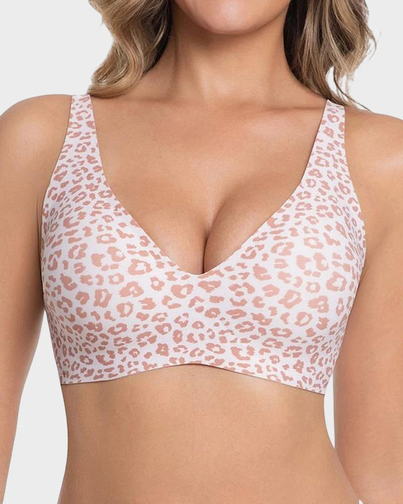 Wireless Leopard V-Neck Contour Bra-14