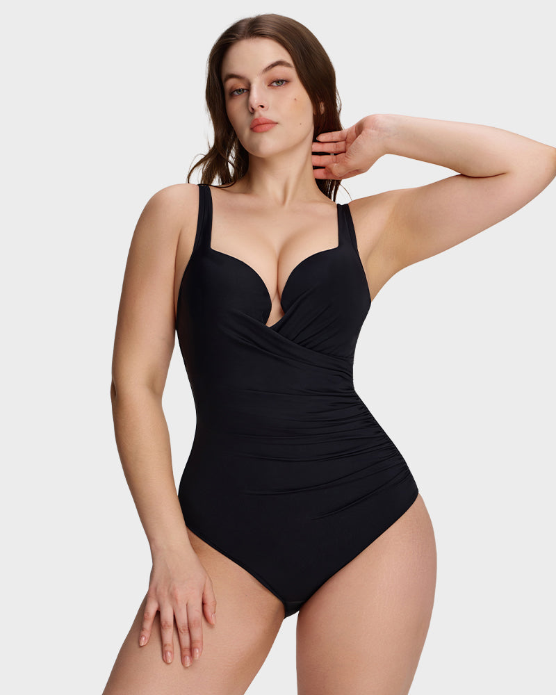 Plunge Underwire Tummy Control One-Piece Swimsuit-1