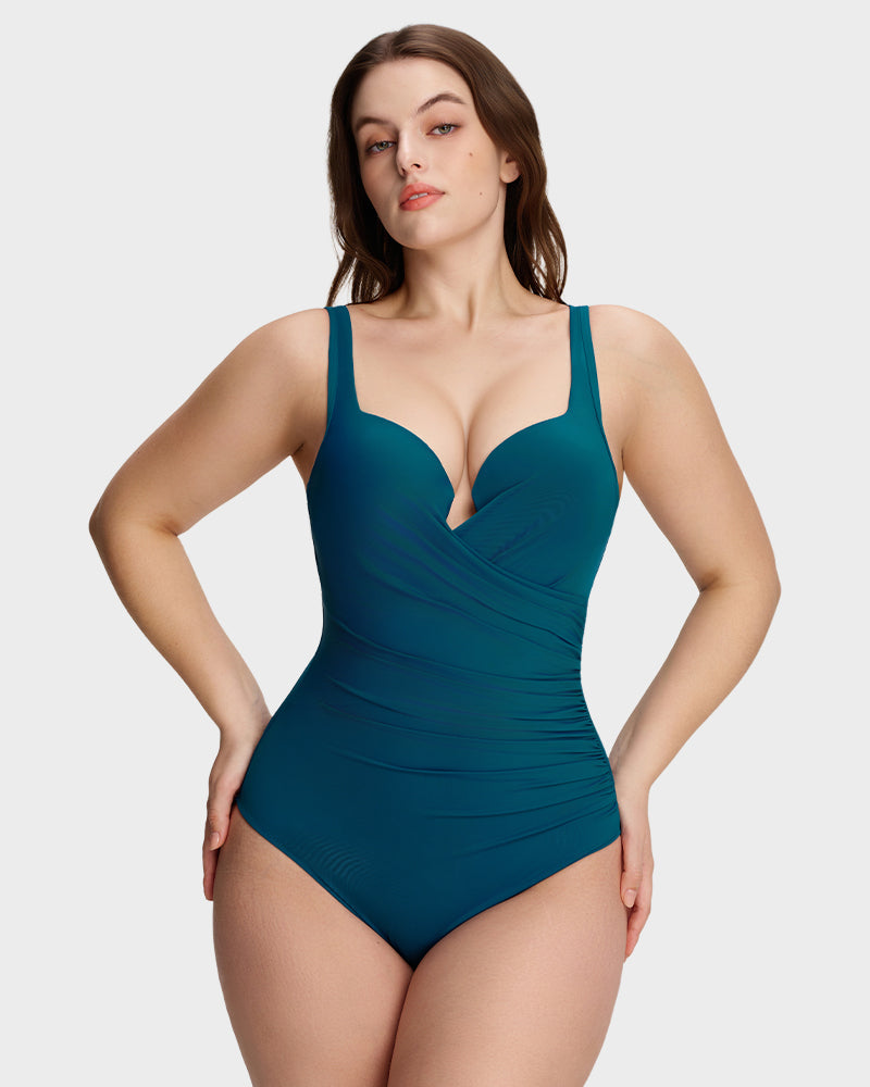Plunge Underwire Tummy Control One-Piece Swimsuit-8