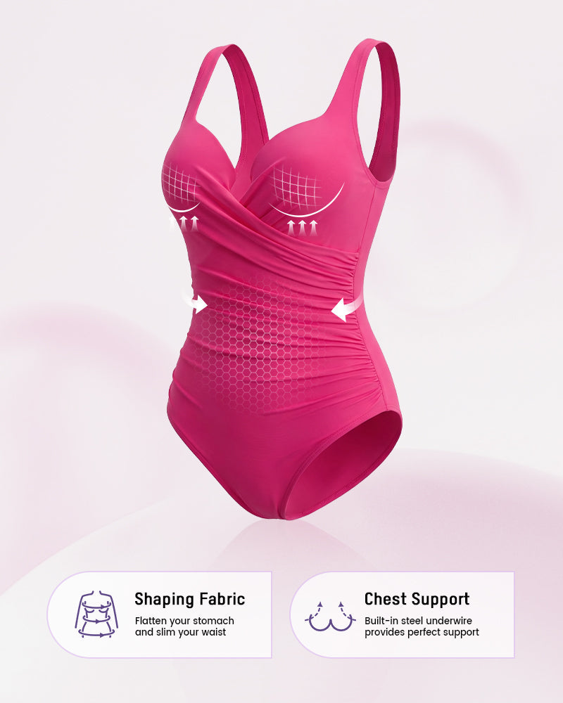 Plunge Underwire Tummy Control One-Piece Swimsuit-3