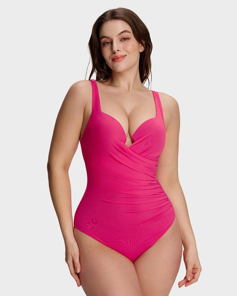 Plunge Underwire Tummy Control One-Piece Swimsuit-2