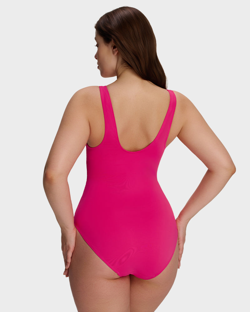 Plunge Underwire Tummy Control One-Piece Swimsuit-5