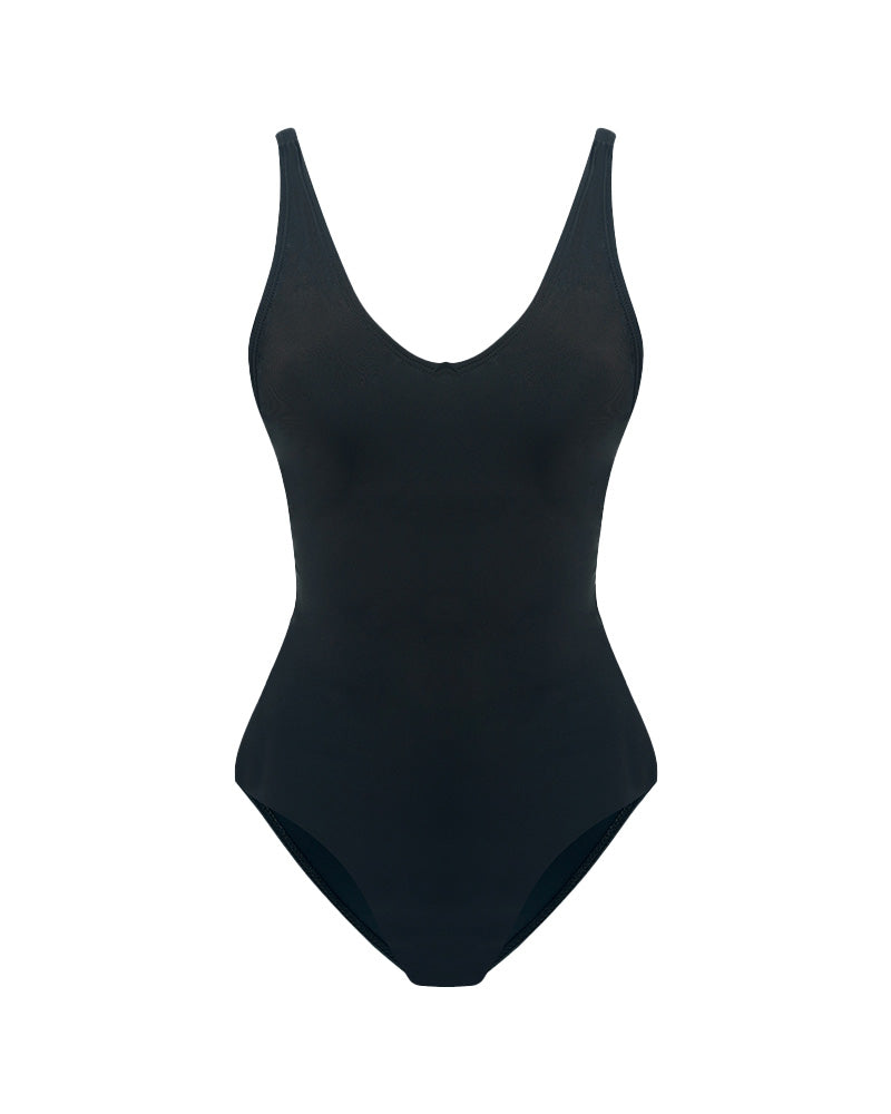 Plunge Lace-Up Corset Sculpting Swimsuit-18