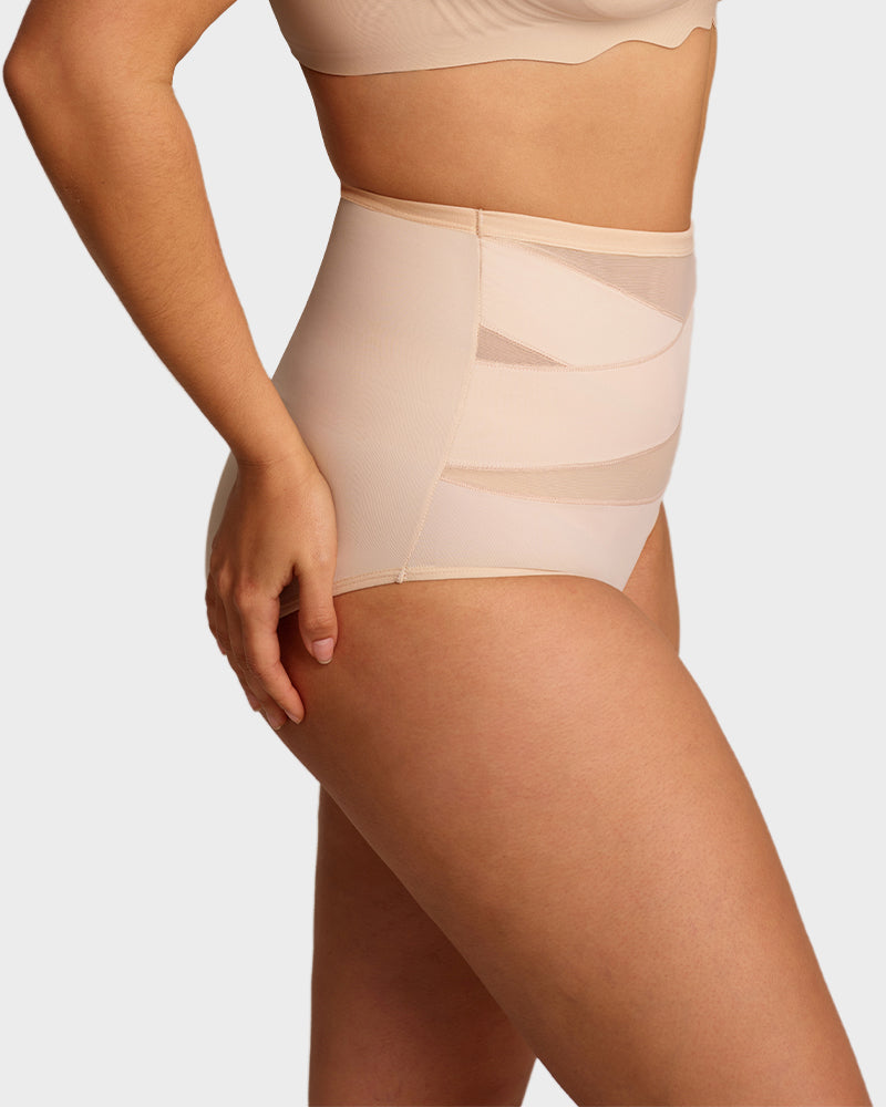 Plus-Size High-Waist Cross Tummy Control Panties-3