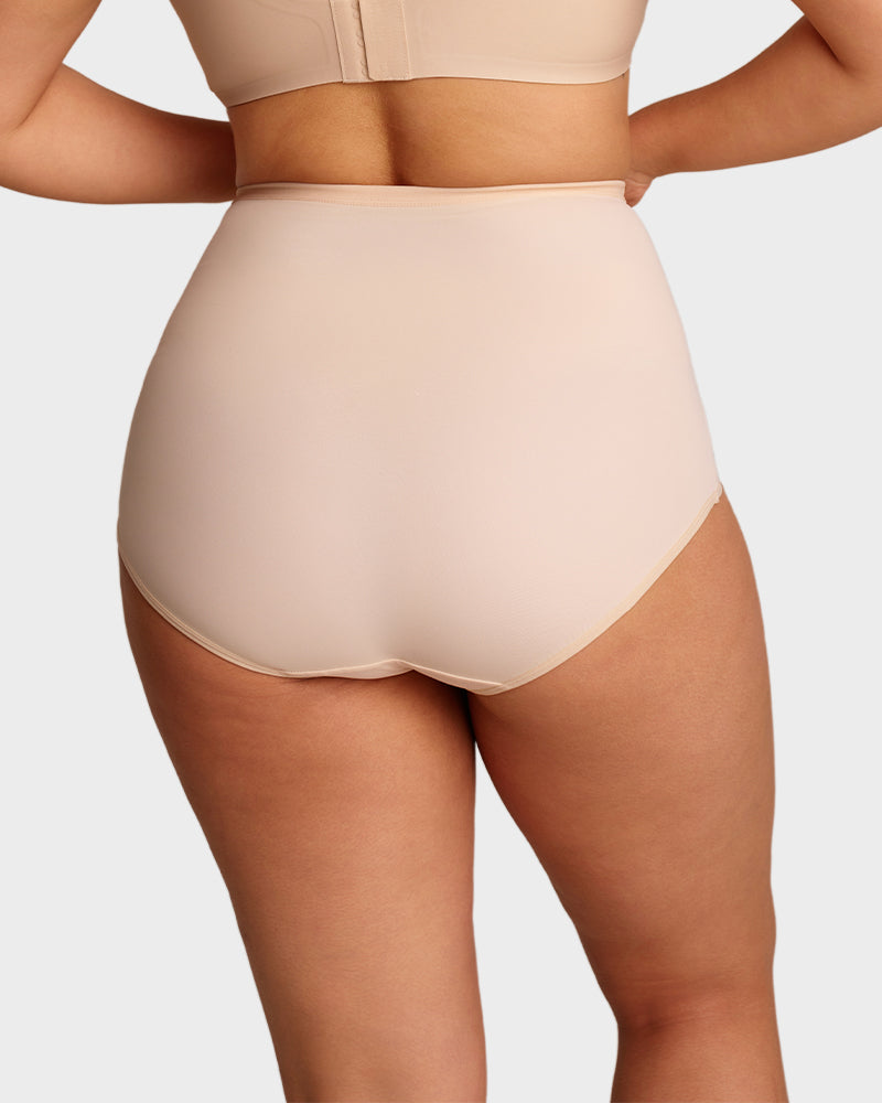 Plus-Size High-Waist Cross Tummy Control Panties-2