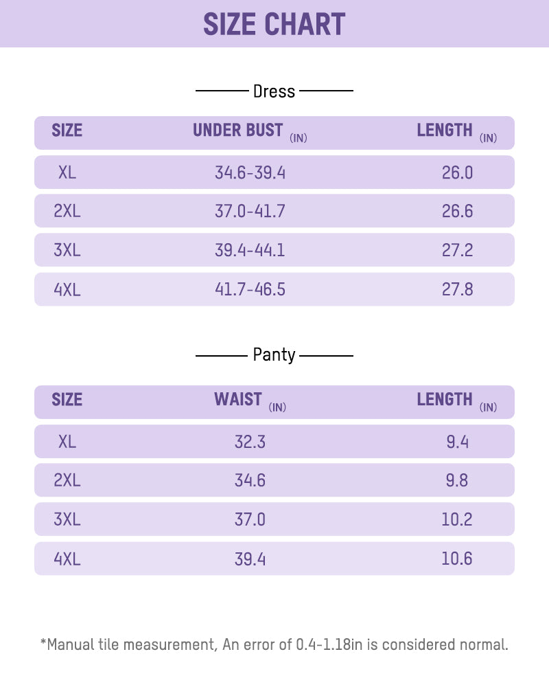 Plus Size Purple Lace Sexy Dress & Thong Set-7
