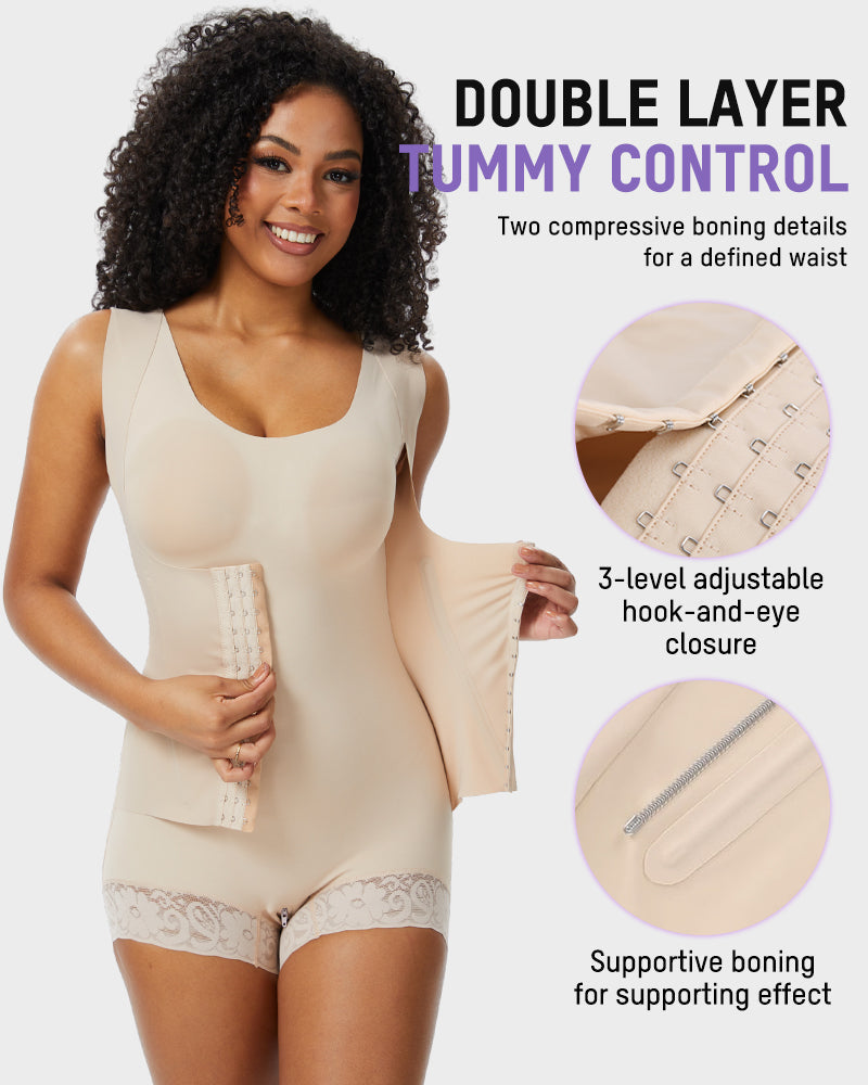 Double-Layer PowerMesh Tummy Sculpt Bodysuit-6
