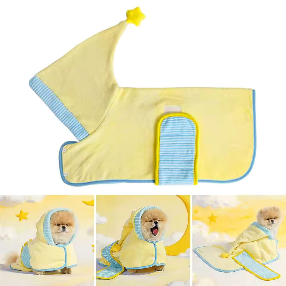 Cute Quick-drying Dog Bathrobe Absorbent Soft Puppy Robe Nightwear Pet Bathing Supplies Dog Towel for Small Large Dog-3
