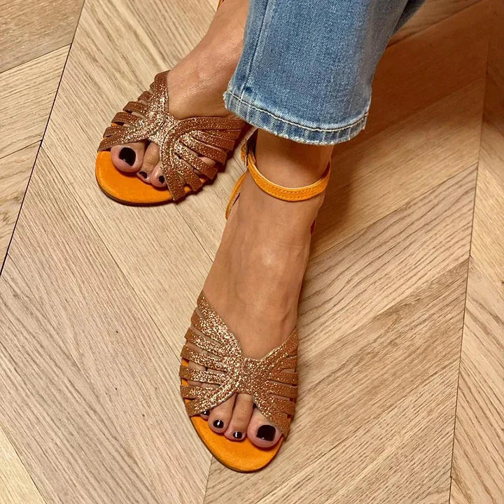 MELANY | PLATE SANDAL WITH ANKLE STRAP-2