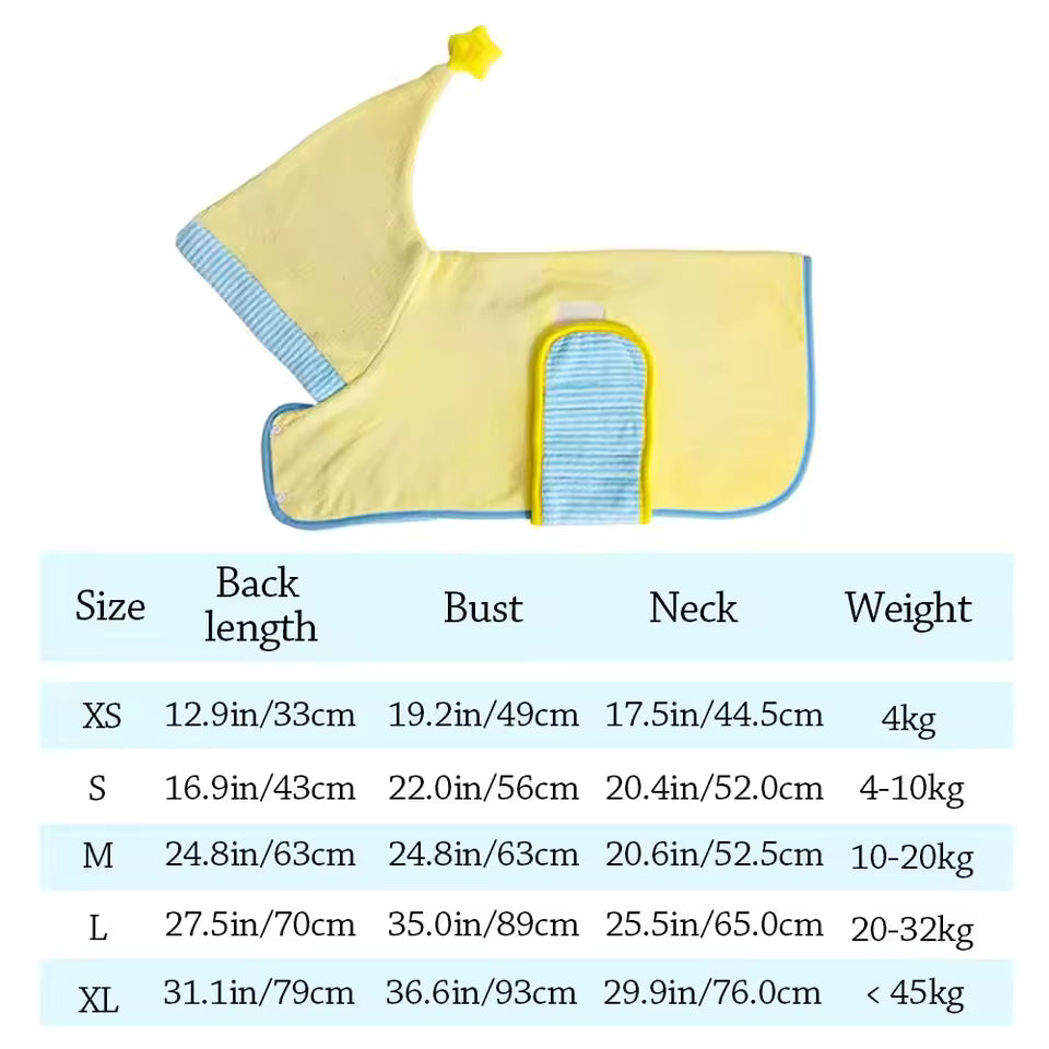 Cute Quick-drying Dog Bathrobe Absorbent Soft Puppy Robe Nightwear Pet Bathing Supplies Dog Towel for Small Large Dog-7