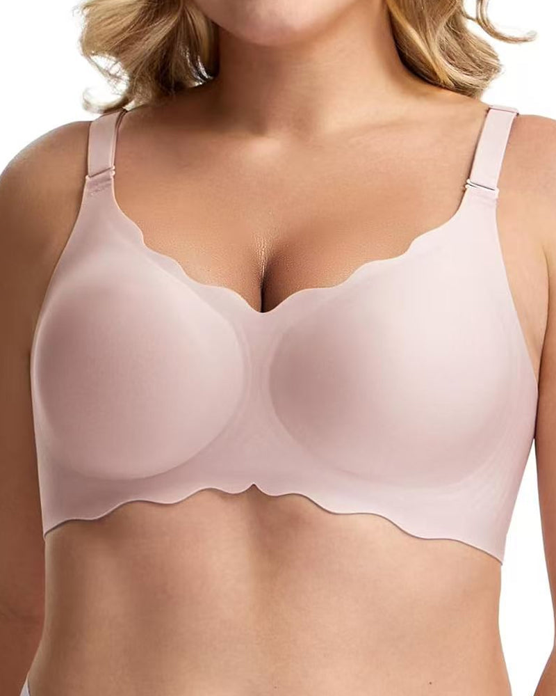 Seamless Scalloped Bras for Women Wireless Push Up Bra-12