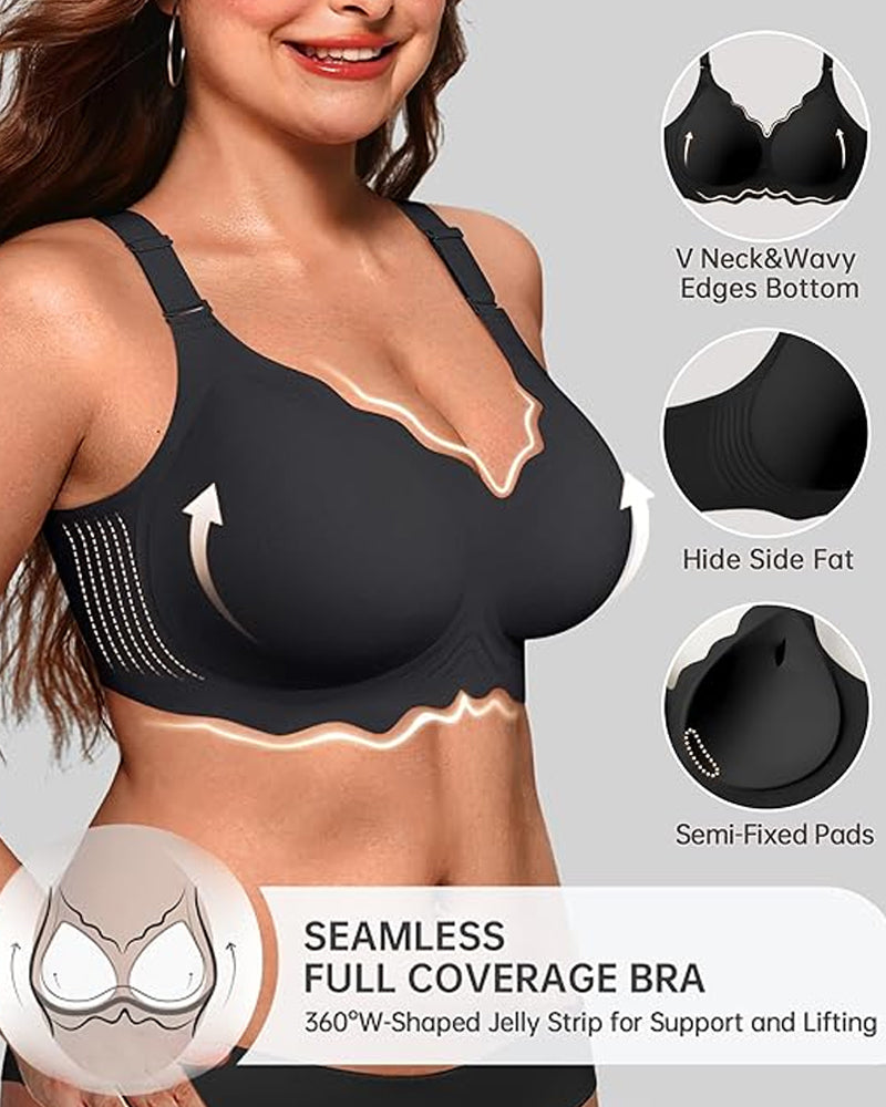Seamless Scalloped Bras for Women Wireless Push Up Bra-4