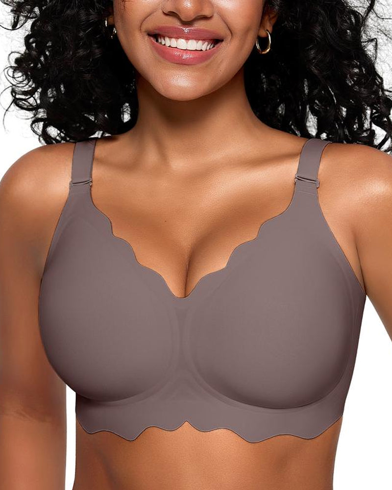 Seamless Scalloped Bras for Women Wireless Push Up Bra-7