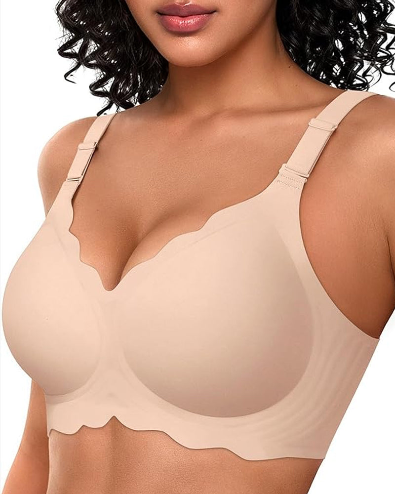 Seamless Scalloped Bras for Women Wireless Push Up Bra-10