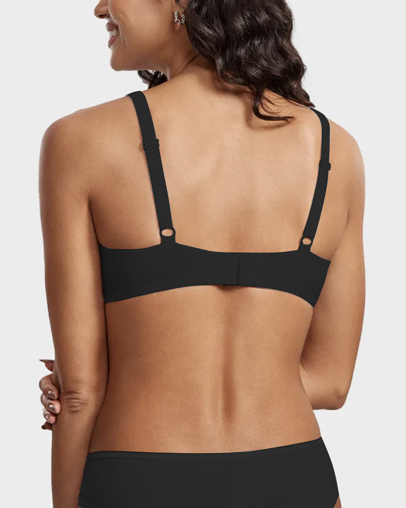 Underwire Support Seamless Unlined Balconette Bra-13