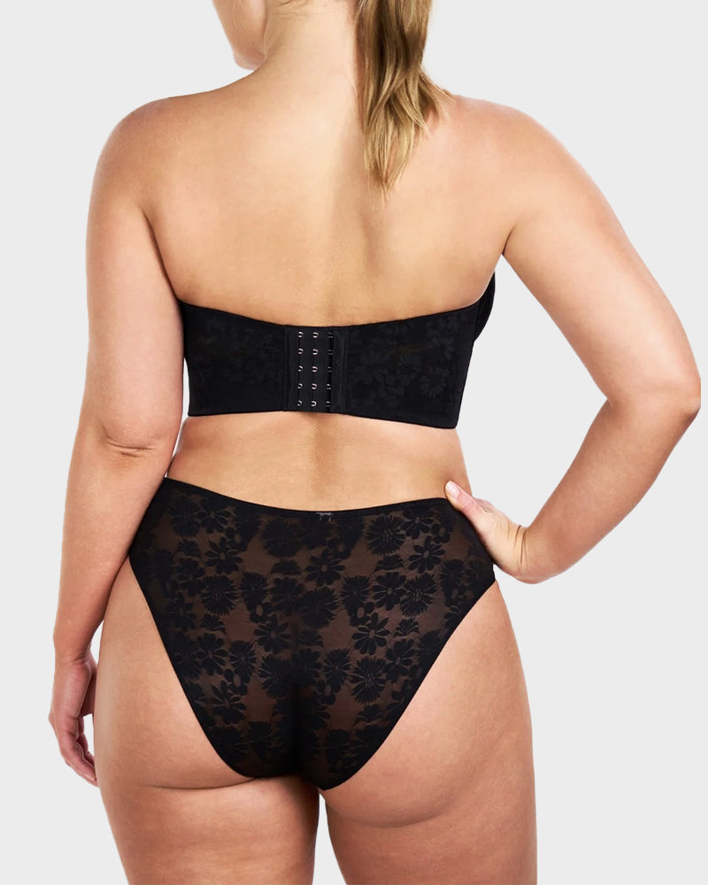 Smooth Lace Longline Strapless Underwire Bra-3