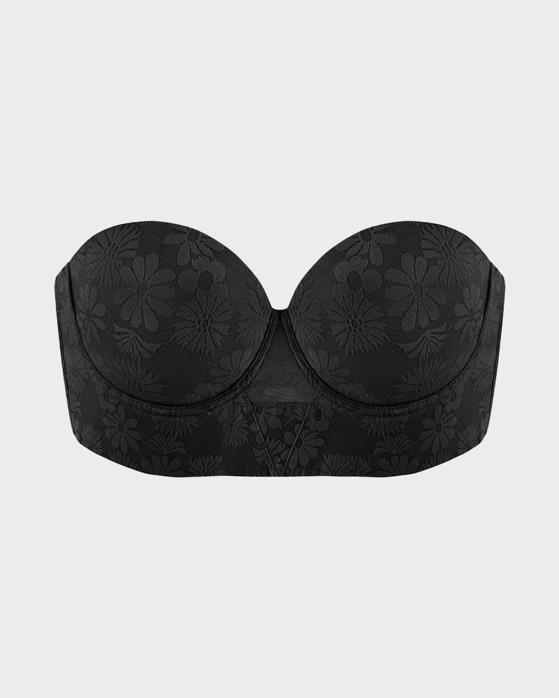 Smooth Lace Longline Strapless Underwire Bra-4