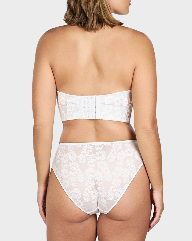 Smooth Lace Longline Strapless Underwire Bra-13