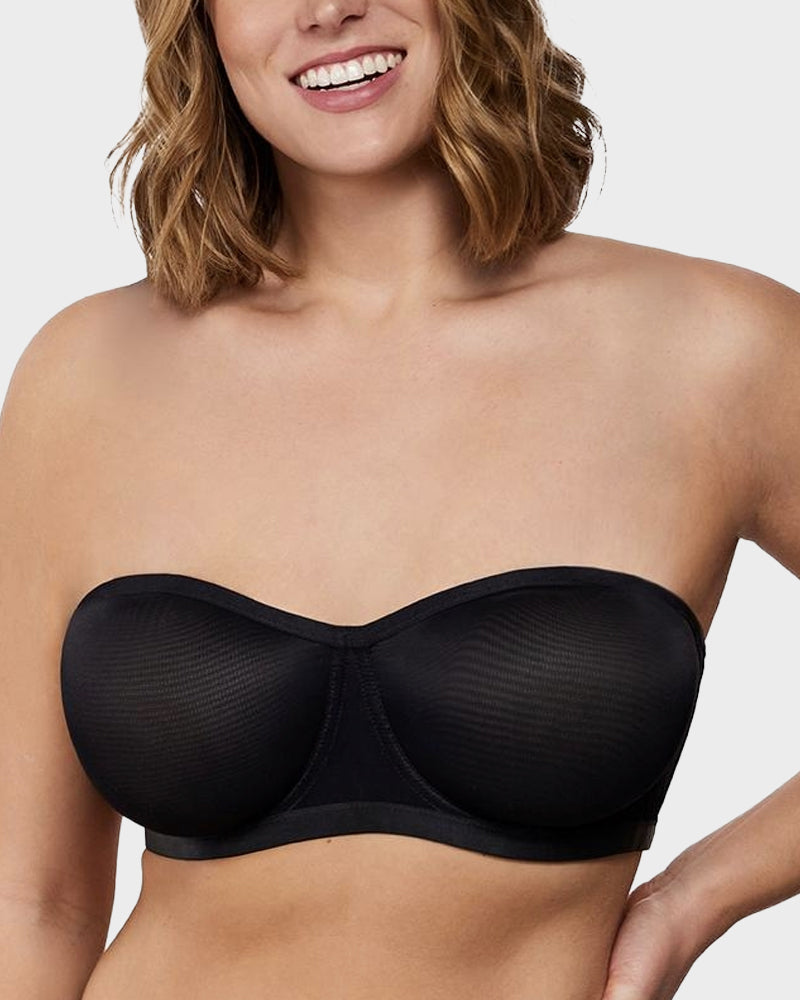 Strapless Mesh Underwire Balconette Bra-11