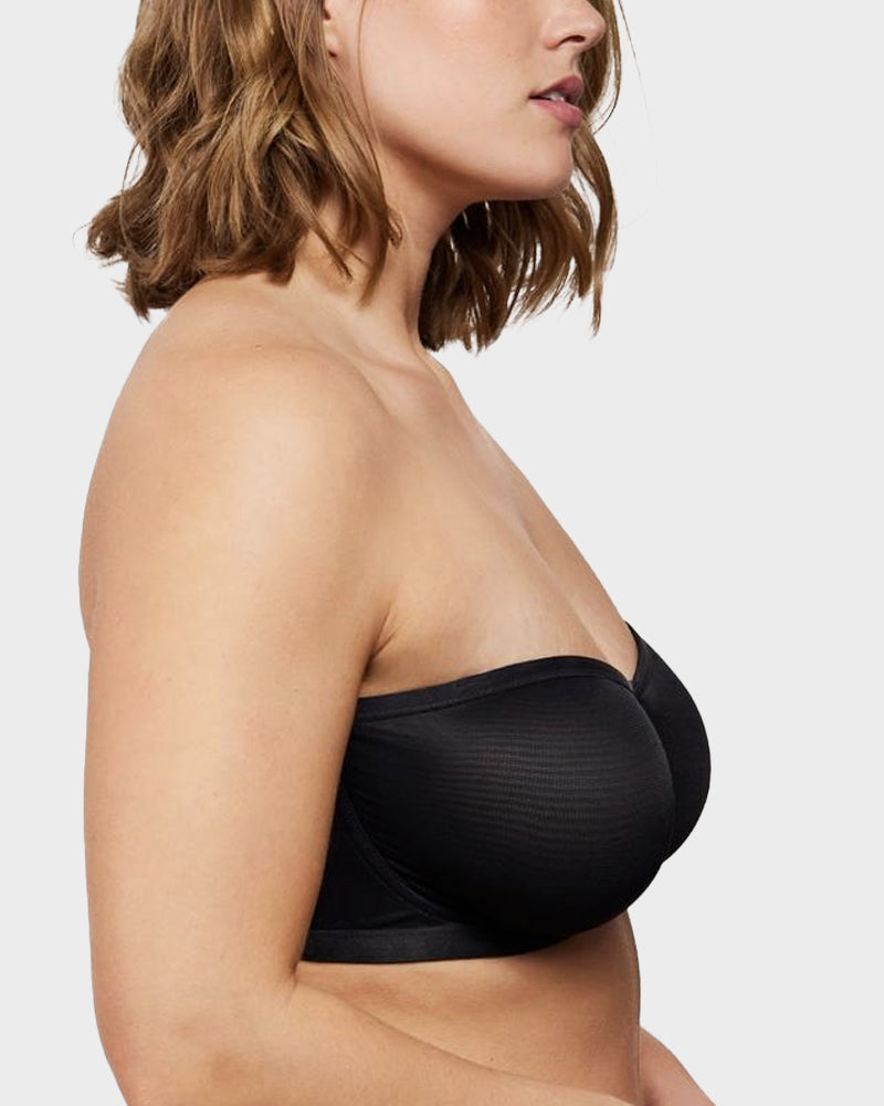 Strapless Mesh Underwire Balconette Bra-4