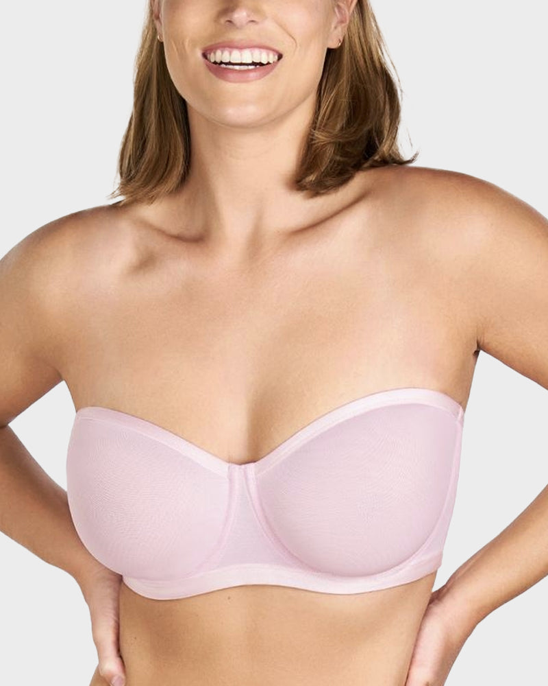 Strapless Mesh Underwire Balconette Bra-9