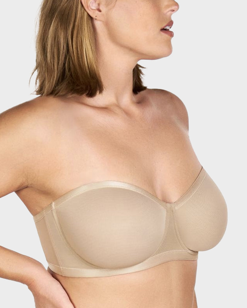 Strapless Mesh Underwire Balconette Bra-2