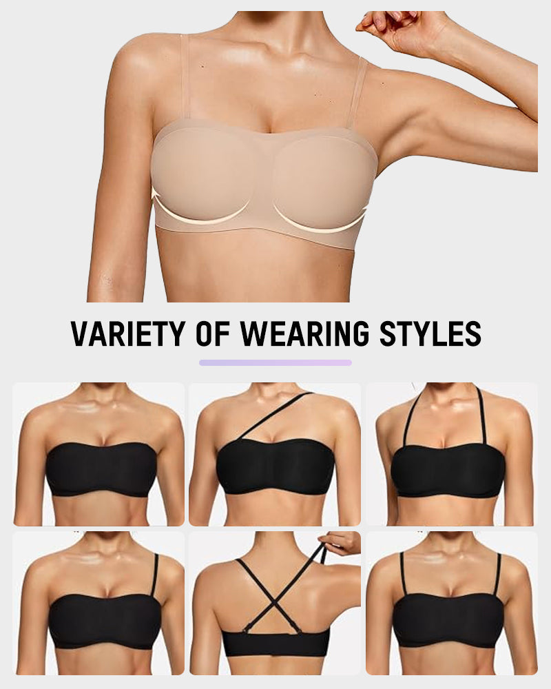 Women's Strapless Wireless Padded Bandeau Bra-2
