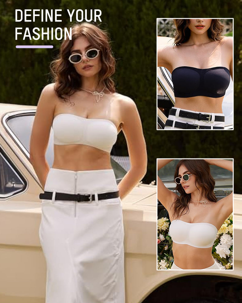 Women's Strapless Wireless Padded Bandeau Bra-5