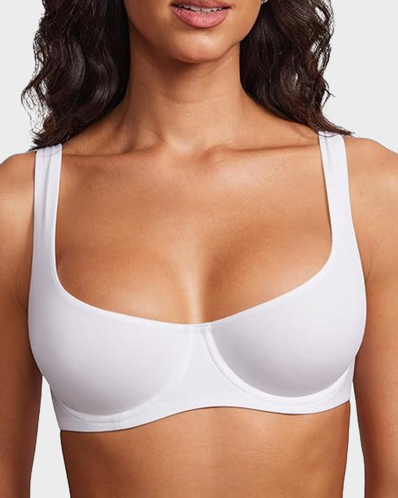 Underwire Support Seamless Unlined Balconette Bra-6
