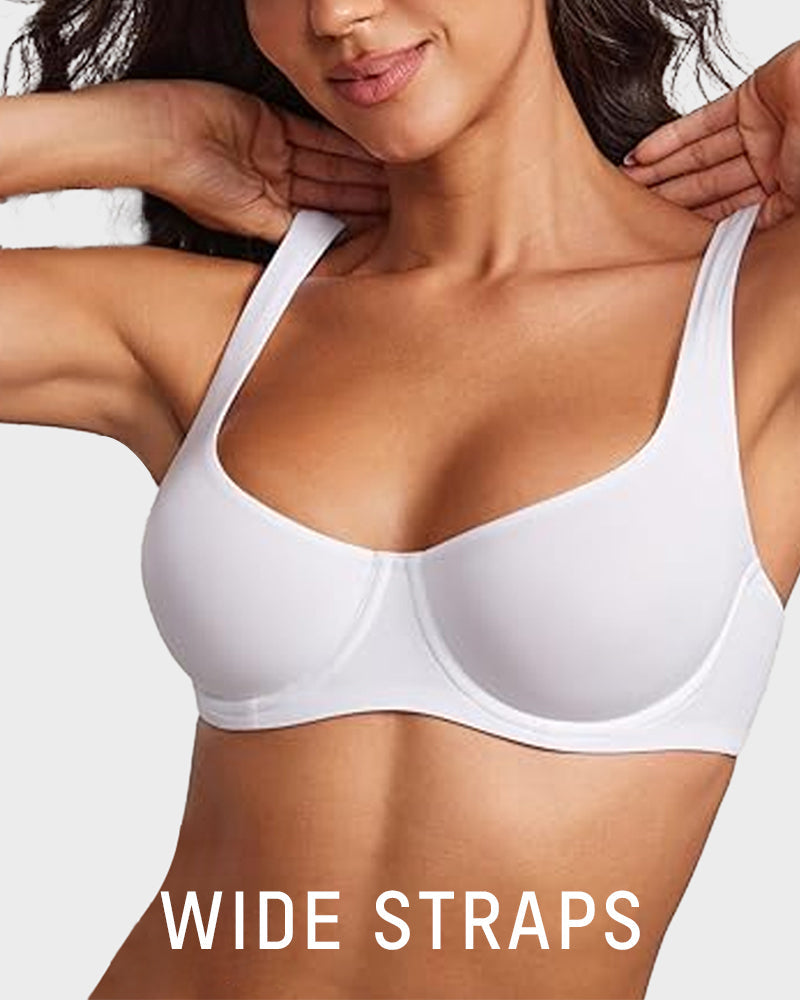 Underwire Support Seamless Unlined Balconette Bra-10