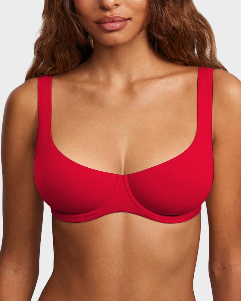 Underwire Support Seamless Unlined Balconette Bra-14