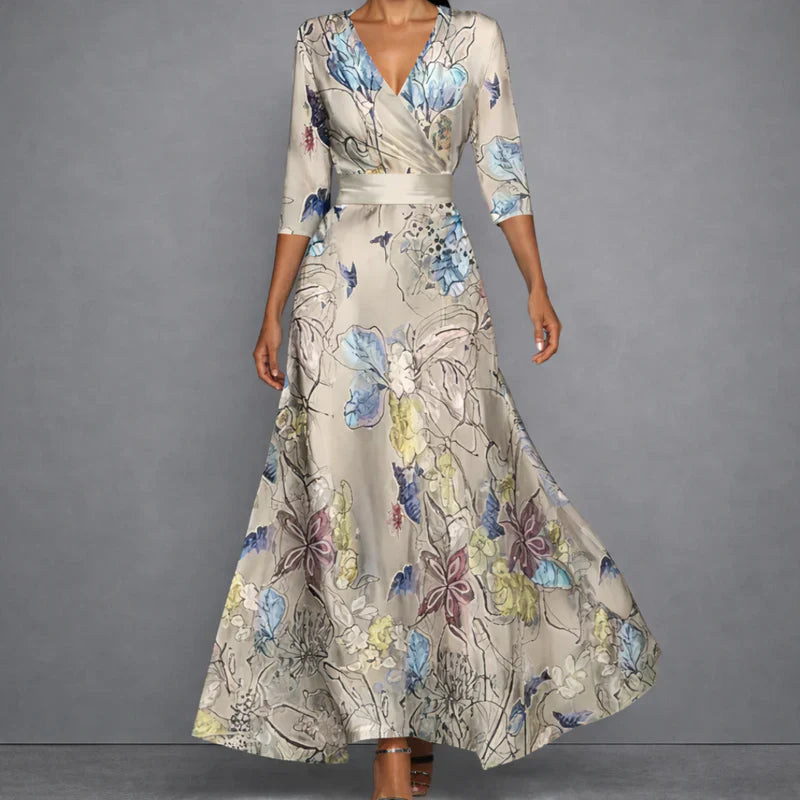 CALLA | Sculpting Floral Maxi Dress for Elegant Confidence-2