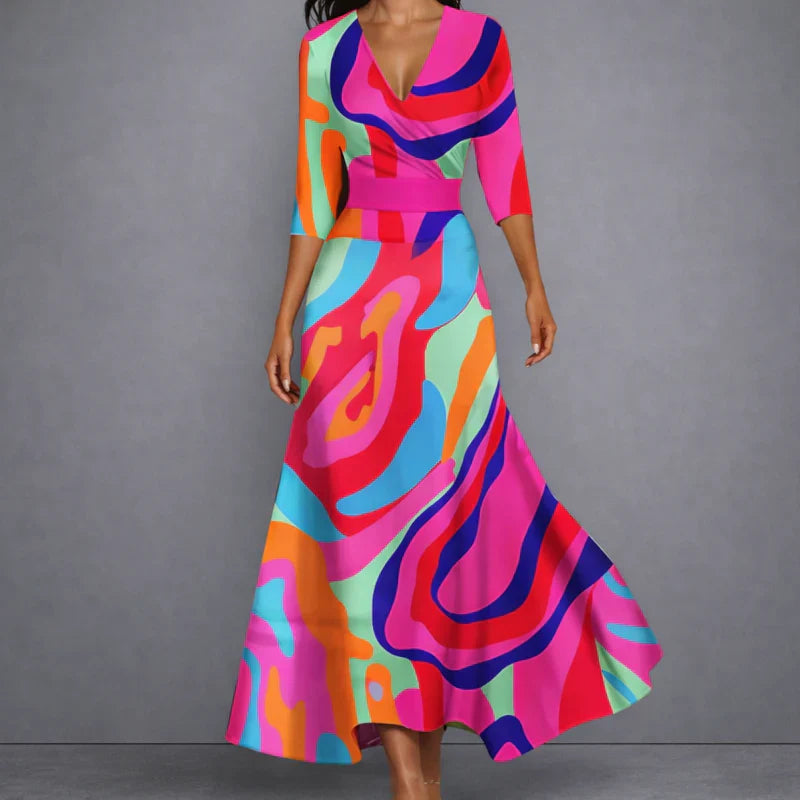 CALLA | Sculpting Floral Maxi Dress for Elegant Confidence-4