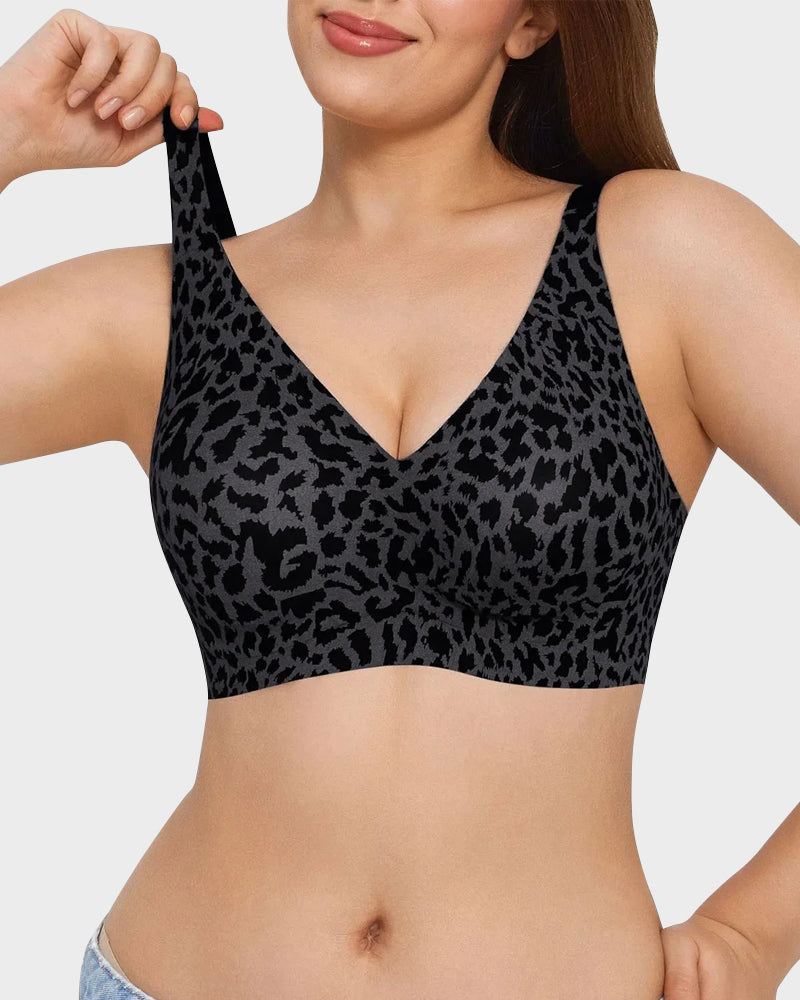 Wireless Leopard V-Neck Contour Bra-8