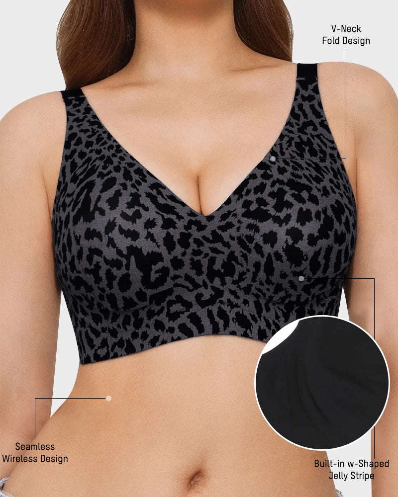 Wireless Leopard V-Neck Contour Bra-12
