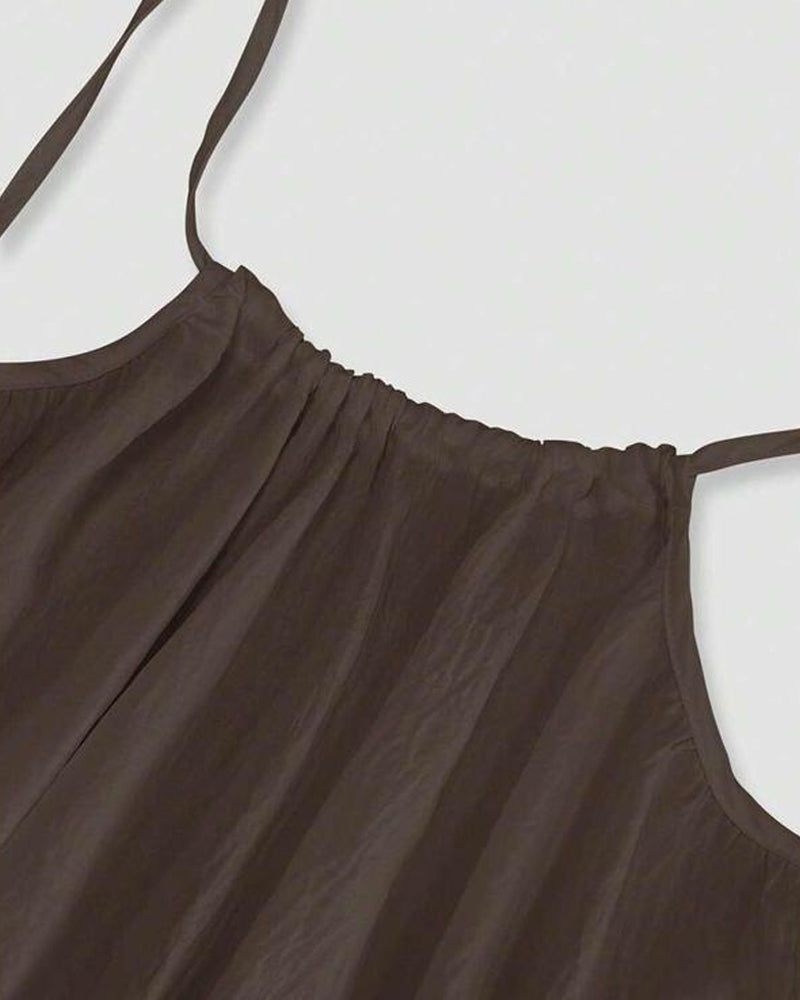 Elegant Sleeveless Long Dress, Ladies Sleepwear for Indoor Wear-4