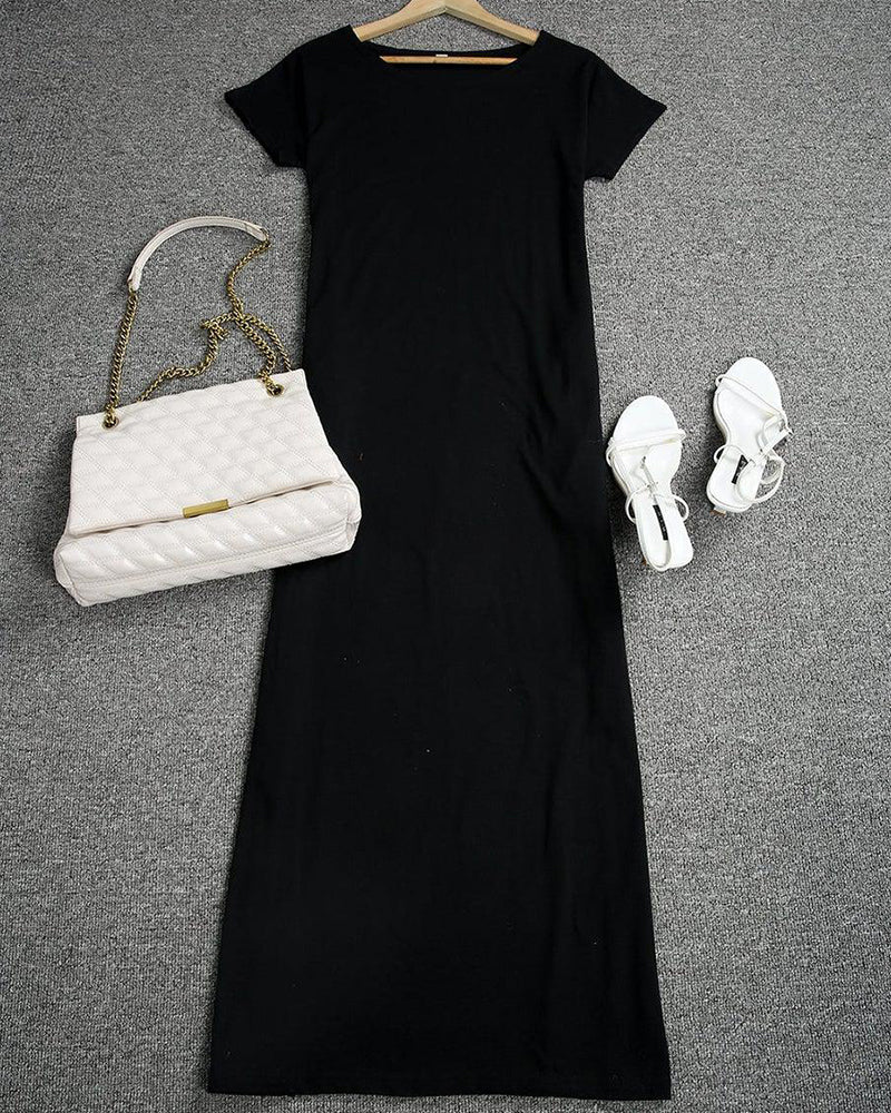Off-Shoulder Batwing Sleeve Maxi Dress-12
