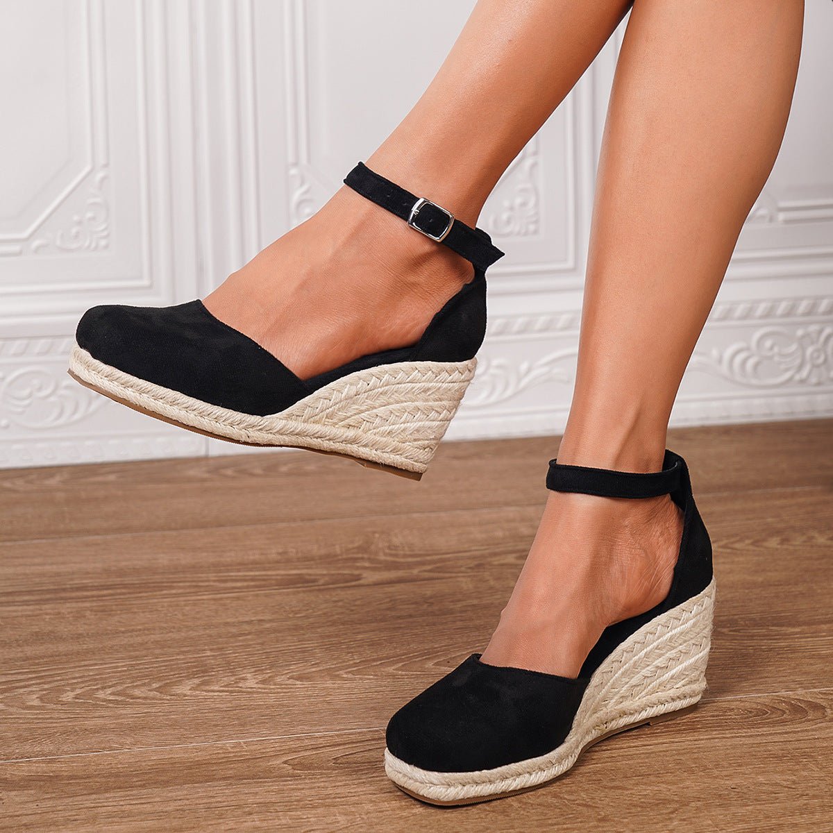Samantha | Women’s Closed Toe Buckle Wedge Sandals-6