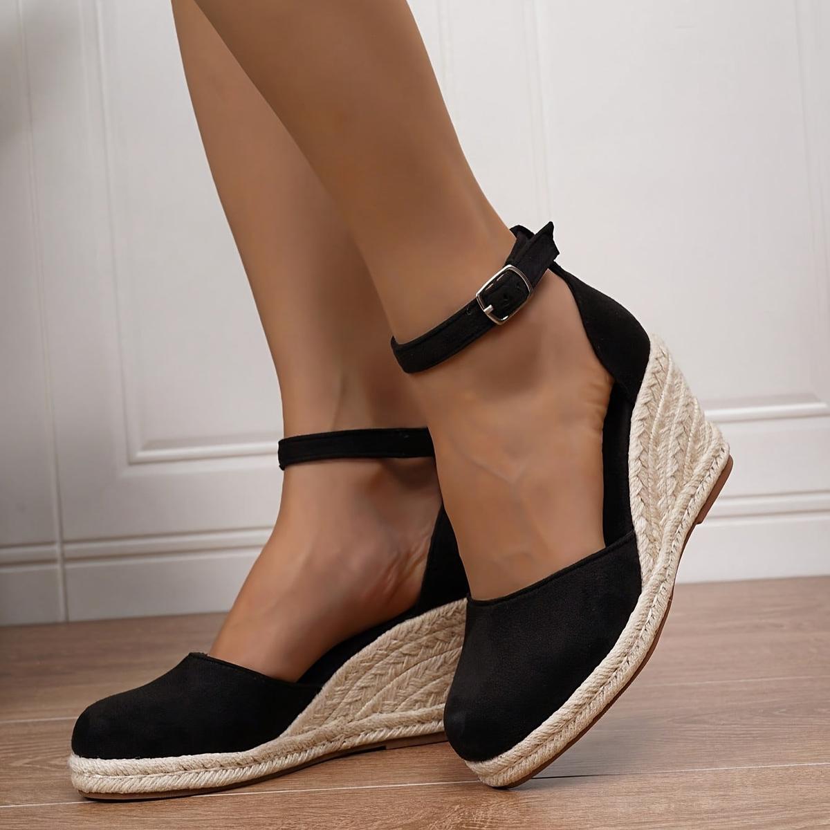 Samantha | Women’s Closed Toe Buckle Wedge Sandals-1